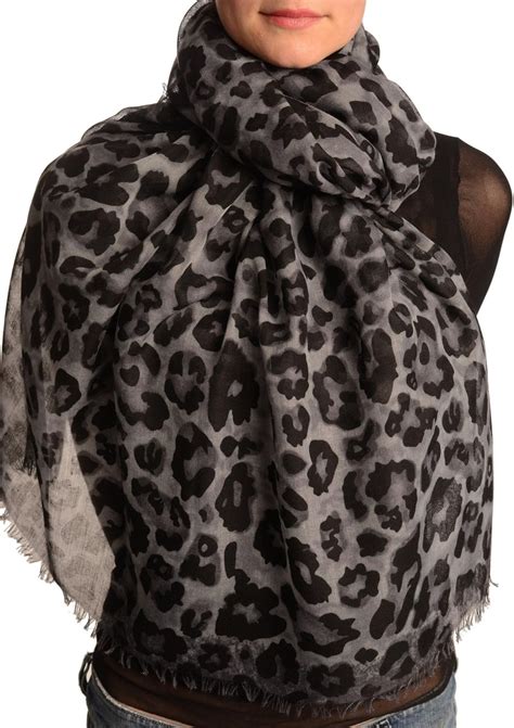 grey leopard print scarf.